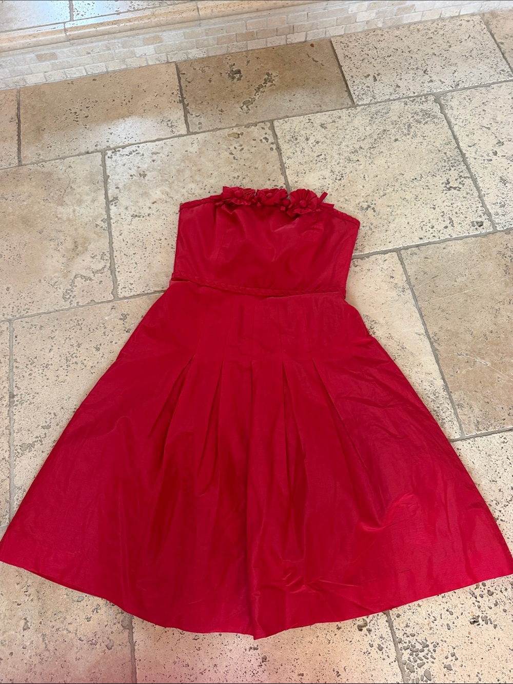 Lilly Pulitzer Strapless Cocktail Dress flowers silk cotton sz 6